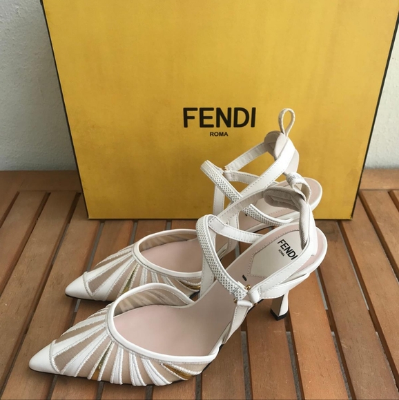 New - 💯 Original FENDI Colibri Lite Mixed Media Pump - Picture 5 of 16